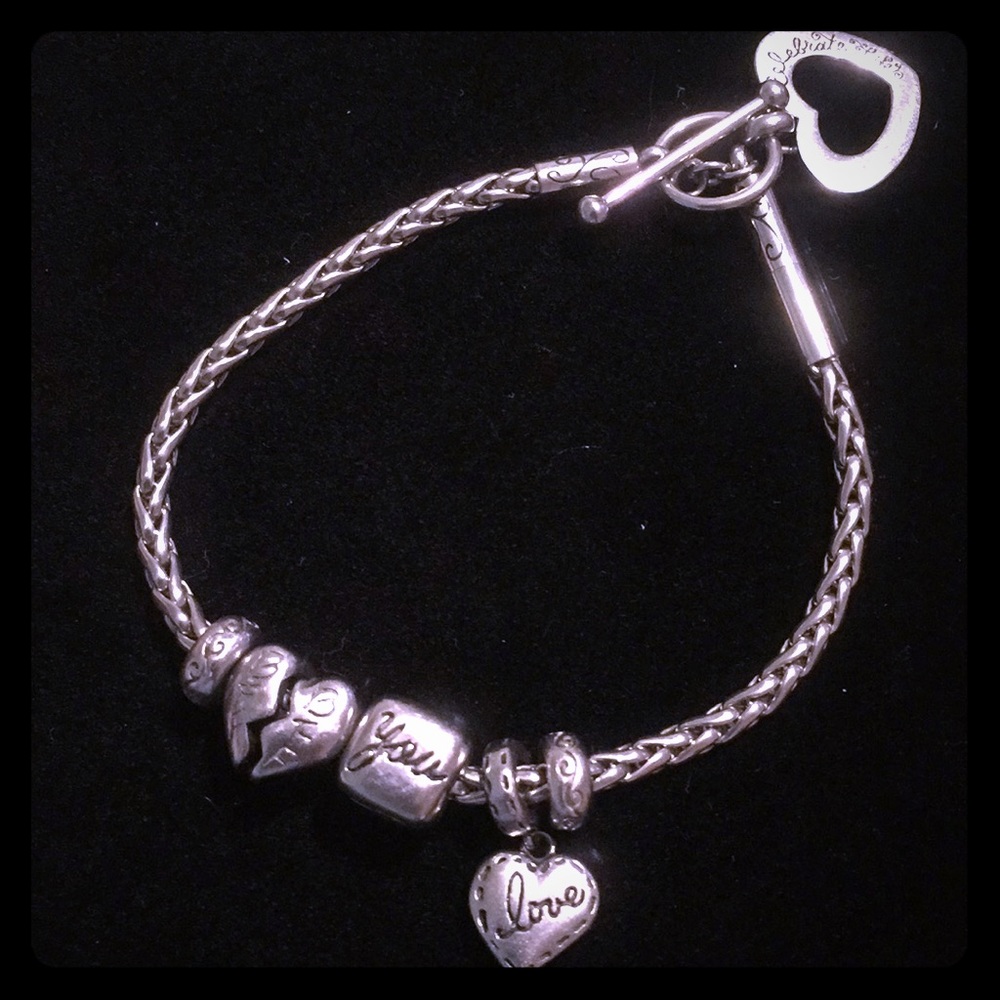 Silver charm bracelet